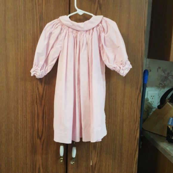 Pink vintage Winter smock dress - Picture 3 of 5